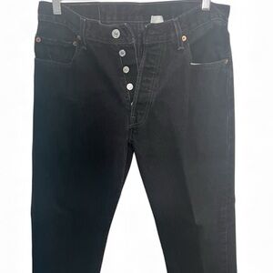 Levi's Mens Dark Denim Jeans Buttons Fly 501 W34 L29